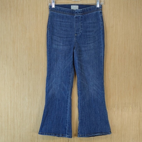 Pilcro and the Letterpress Denim - Pilcro Anthropologie Womens XS Blue Pull On‎ High Rise Cropped Flare Jeans